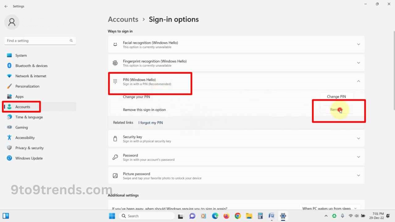How to Disable Pin in Windows 11 and Fix Pin Remove Greyed Out » 9to9trends