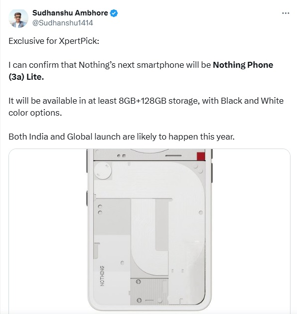 Nothing Phone 3A Lite